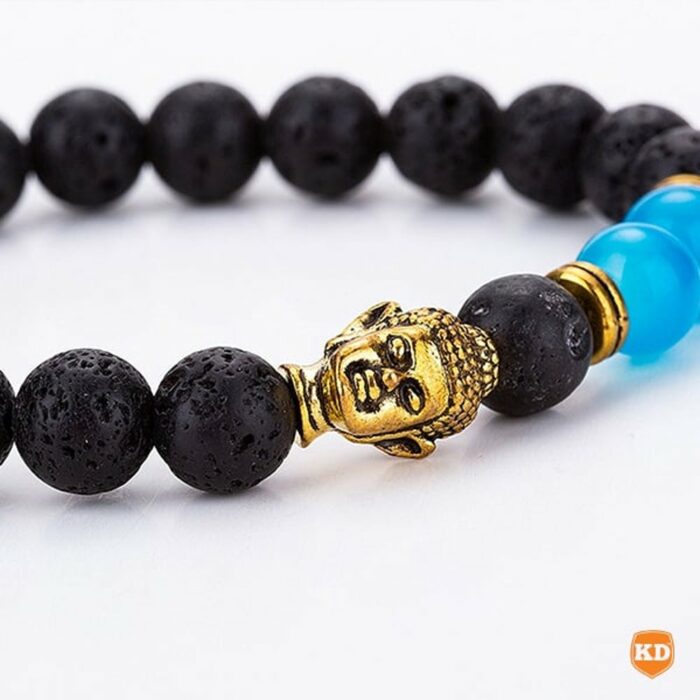 Killer Deals Oil Diffuser Lava Stone Bracelet Combo- Blue Agate + Rainbow Aura - Image 3