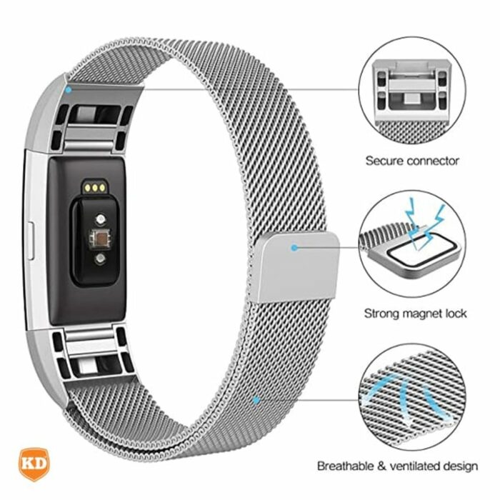 Killer Deals S/Steel Milanese Strap for Fitbit Charge 2 (M/L) -x3 Combo - Image 4