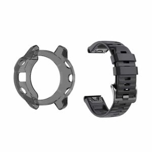 Killer Deals 26mm Silicone Strap & TPU Case Combo for Garmin Fenix 6X- Black