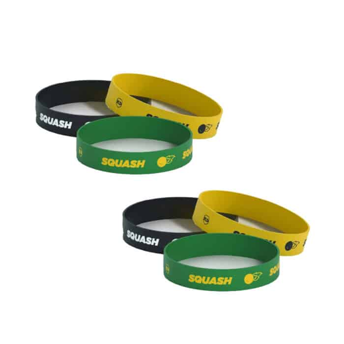 Killer Deals Debossed "Squash" Silicone Wristband Bracelet- 3 Pack - Image 8
