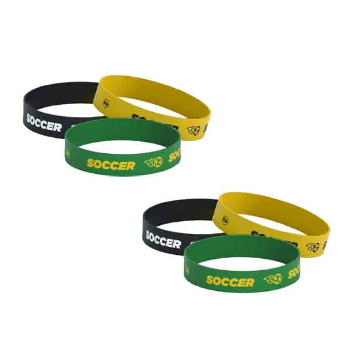 Killer Deals Debossed "Soccer" Silicone Wristband Bracelet- 3 Pack - Image 8