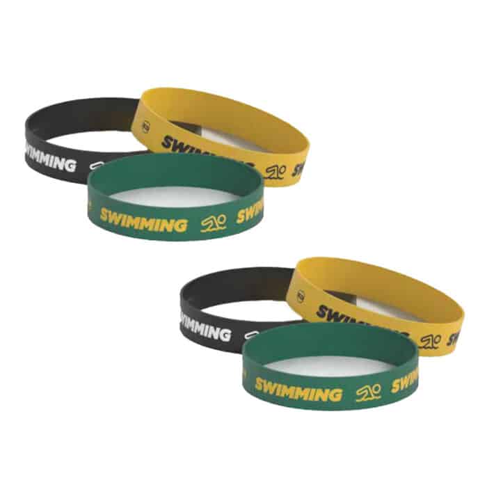 Killer Deals Debossed "Swimming" Silicone Wristband Bracelet- 3 Pack - Image 8