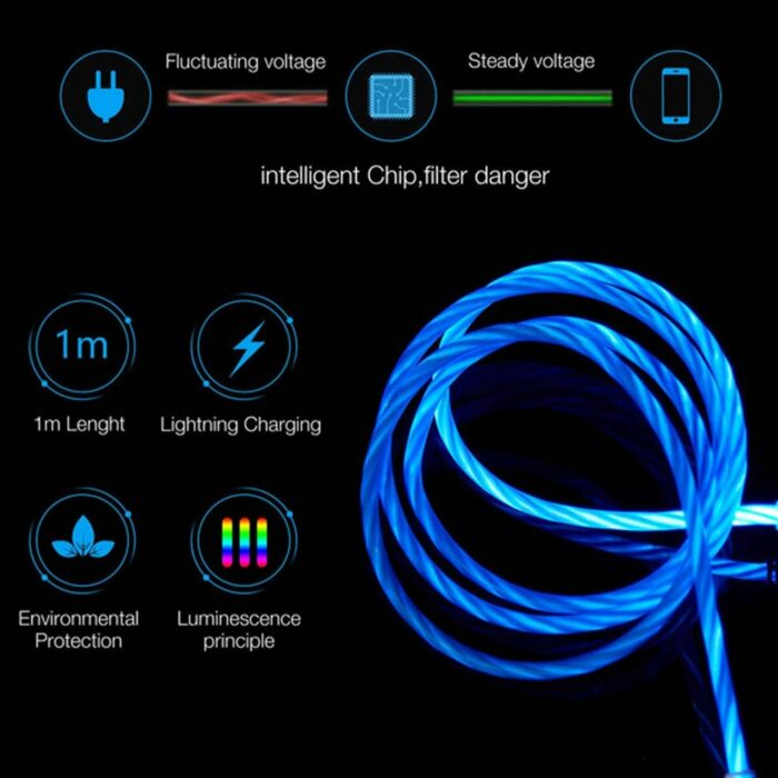Killer Deals LED Light Flow Flashing USB Replacement Charger Cable - Image 4