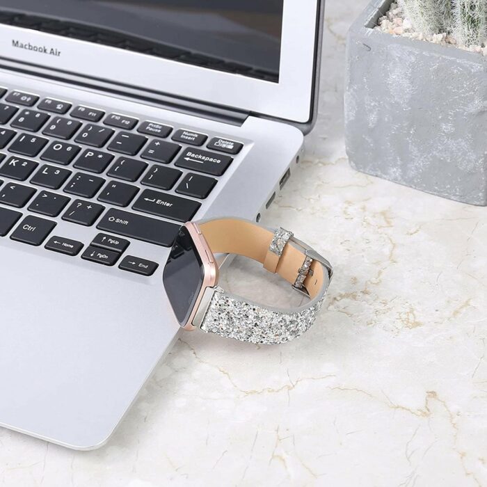 Killer Deals Fitbit Versa/2/Lite/SE Glittery Leather Strap (S-M-L) - Image 6