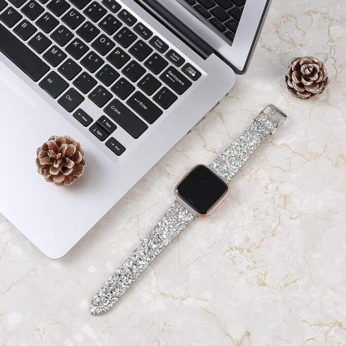 Killer Deals Fitbit Versa/2/Lite/SE Glittery Leather Strap (S-M-L) - Image 7