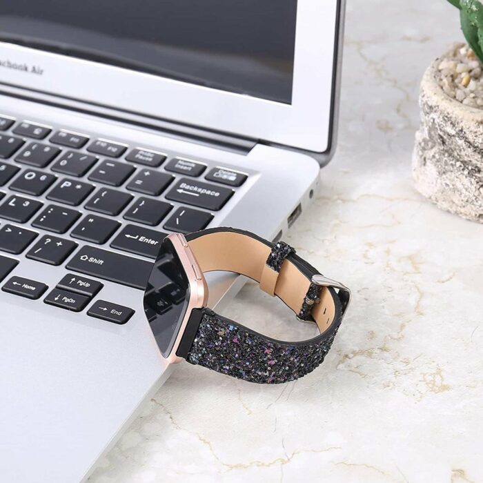 Killer Deals Fitbit Versa/2/Lite/SE Glittery Leather Strap (S-M-L) - Image 9