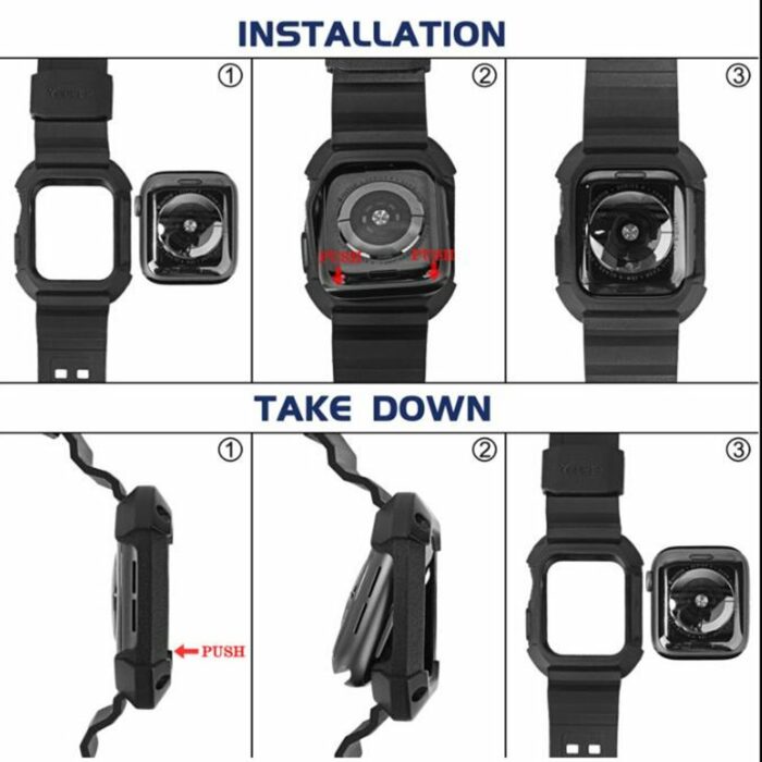 Killer Deals Apple Watch Zonabel rugged strap - Black - Image 4