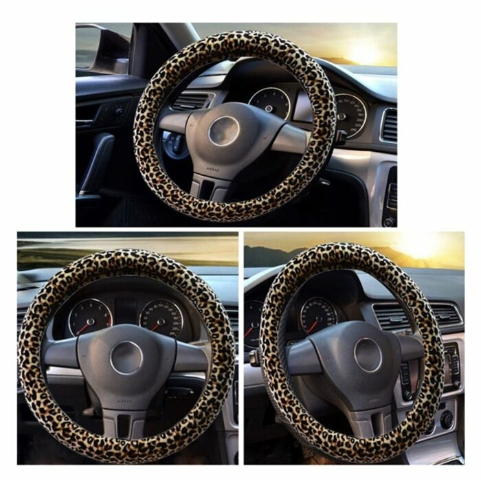 Killer Deals Anti-Slip Protective Car Steering Wheel Cover- Leopard Print - Image 3