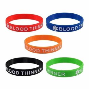 Killer Deals Emergency Blood Thinner Medical Alert Silicone Bracelet x5