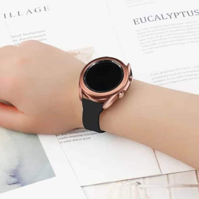 Killer Deals 20mm Silicone Strap for Samsung Galaxy Watch 3 - Black - Image 4