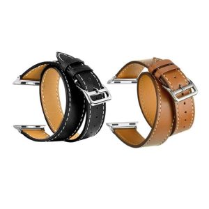 Killer Deals Double Wrap Leather Strap for 42/44/45mm Apple Watch