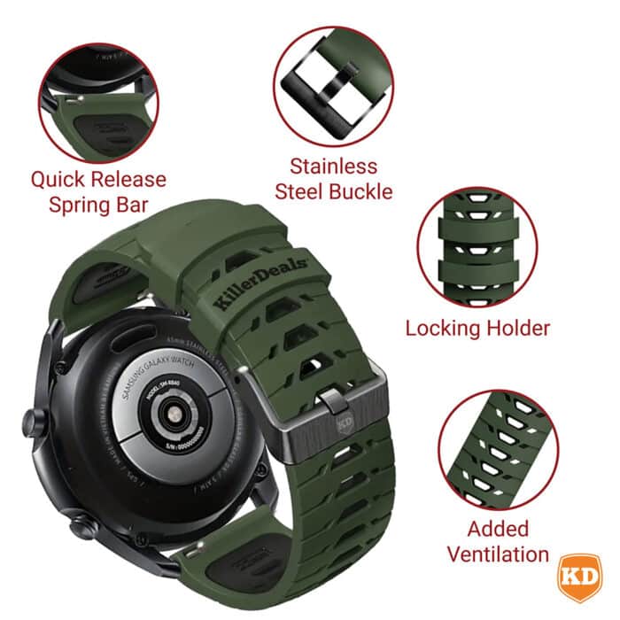 Killer Deals 22mm Universal Watch Silicone Strap for Garmin Samsung Huawei - Image 2